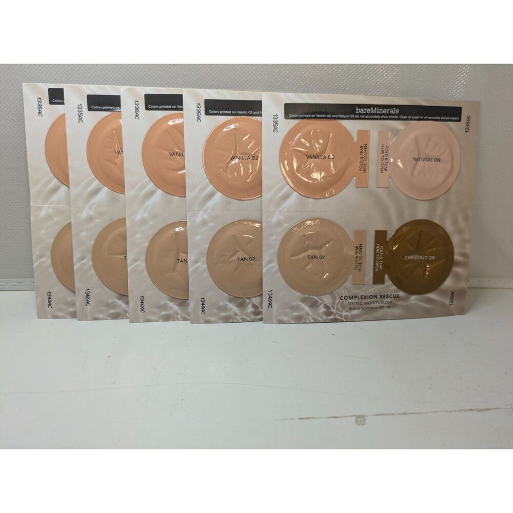 bareMinerals Complexion Rescue Tinted Moisturizer Sample Card Lot of 5